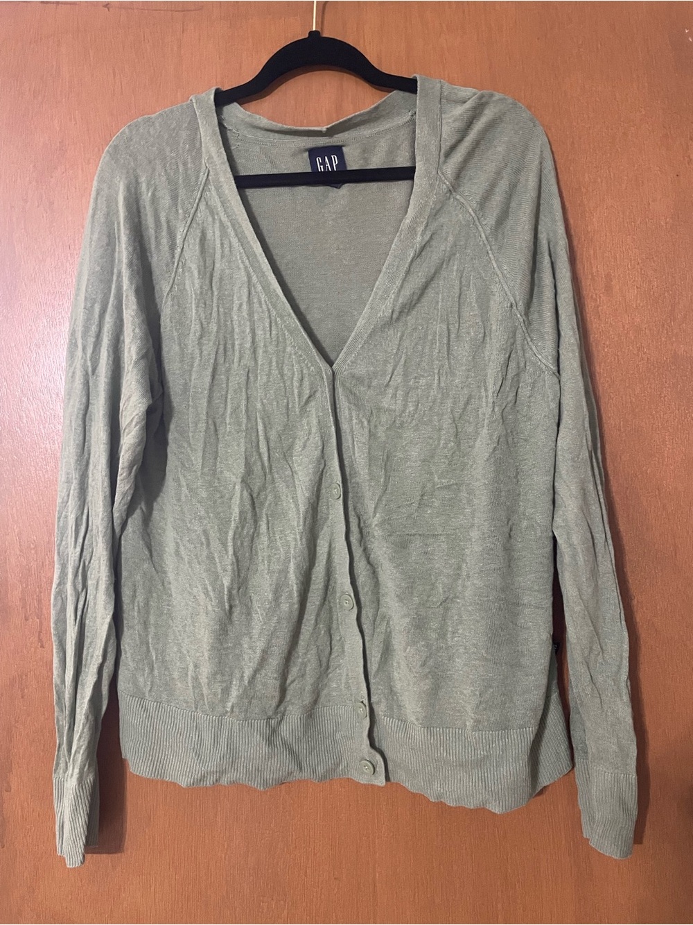 GAP Lightweight V-Neck Cardigan - Olive Green
